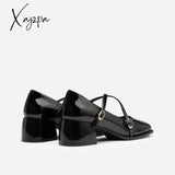 Xajzpa - Women Vintage Pin Buckle Square Toe Mary Janes