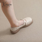 Xajzpa - Women Vintage Round Toe Mary Jane