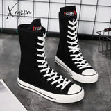 Xajzpa - Women Vulcanized Shoes Canvas White Black Sneakers Classic Autumn Ladies Casual Punk Style