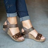 Xajzpa - Women Wedges Sandals Summer Must Have Shoes Vintage Low Heel Wedge Leopard / 5