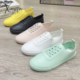 Xajzpa - Women White Shoes Lace Up Casual Sneakers Breathable Board Soft Vulcanized Flat Zapatos De