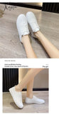 Xajzpa - Women White Shoes Lace Up Casual Sneakers Breathable Board Soft Vulcanized Flat Zapatos De