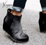 Xajzpa - Women Winter Slip On Wedge Boots