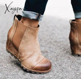 Xajzpa - Women Winter Slip On Wedge Boots