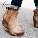 Xajzpa - Women Winter Slip On Wedge Boots