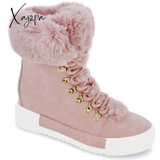 Xajzpa - Women Winter Snow Boots Cute Warm Fur Windproof Shoes