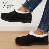 Xajzpa - Women Winter Warm Boots Snow Mini Comfy Flat Heel Fur Slip-On