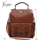 Xajzpa - Women’s Backpack Vintage Pu Leather Daypack Brown Mochilas Para Mujer Casual Travel Bag