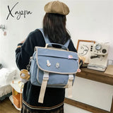 Xajzpa - Women’s Bag High Quality Multifunction Waterproof Nylon Backpack Button Portable Small