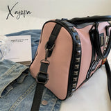 Xajzpa - Women’s Bags Luxury Designer Shoulder Rivet Leather Crossbody Boston Ladies Handbags