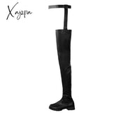 Xajzpa - Women’s Black Sexy Long Boots Women Over Knee Leather High Quality Shoes Fashion Thigh