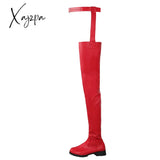 Xajzpa - Women’s Black Sexy Long Boots Women Over Knee Leather High Quality Shoes Fashion Thigh