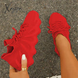 Xajzpa - Women’s Casual Fashion Lightweight Sock Sneakers Red / 5