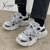 Xajzpa - Women’s Chunky Sneakers Thick Bottom Platform Vulcanize Shoes Fashion Breathable Casual