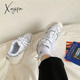 Xajzpa - Women’s Chunky Sneakers Thick Bottom Platform Vulcanize Shoes Fashion Breathable Casual