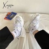 Xajzpa - Women’s Chunky Sneakers Thick Bottom Platform Vulcanize Shoes Fashion Breathable Casual