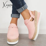 Xajzpa - Women’s Closed Toe Platform Espadrilles Wedge Ankle Strap Sandals