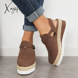 Xajzpa - Women’s Closed Toe Platform Espadrilles Wedge Ankle Strap Sandals