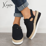 Xajzpa - Women’s Closed Toe Platform Espadrilles Wedge Ankle Strap Sandals