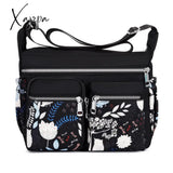 Xajzpa - Women’s Crossbody Bag Waterproof Nylon Flower Shoulder Messenger Bags Casual Top-Handle