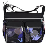 Xajzpa - Women’s Crossbody Bag Waterproof Nylon Flower Shoulder Messenger Bags Casual Top-Handle