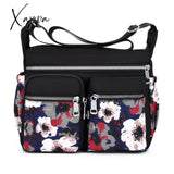 Xajzpa - Women’s Crossbody Bag Waterproof Nylon Flower Shoulder Messenger Bags Casual Top-Handle