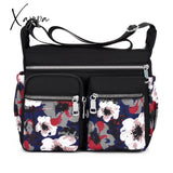 Xajzpa - Women’s Crossbody Bag Waterproof Nylon Flower Shoulder Messenger Bags Casual Top-Handle