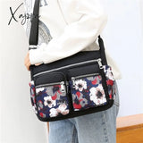 Xajzpa - Women’s Crossbody Bag Waterproof Nylon Flower Shoulder Messenger Bags Casual Top-Handle