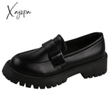 Xajzpa - Womens Derby Shoes Black Flats British Style Casual Female Sneakers Ladies’ Footwear