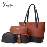 Xajzpa - Women’s Handbag Shoulder Bag 3 Pieces Set Messenger Hand Wallet Ladies Designer Luxury