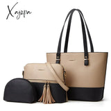 Xajzpa - Women’s Handbag Shoulder Bag 3 Pieces Set Messenger Hand Wallet Ladies Designer Luxury