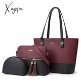 Xajzpa - Women’s Handbag Shoulder Bag 3 Pieces Set Messenger Hand Wallet Ladies Designer Luxury