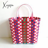 Xajzpa - Women’s Handbags Woven Luxury Tote Handmade Plastic Summer Beach Shopping Bag Designer