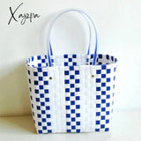 Xajzpa - Women’s Handbags Woven Luxury Tote Handmade Plastic Summer Beach Shopping Bag Designer