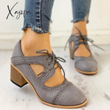 Xajzpa - Women’s Lace Up Vintage Oxfords Shoes Sandals