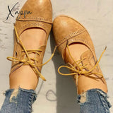 Xajzpa - Women’s Lace Up Vintage Oxfords Shoes Sandals