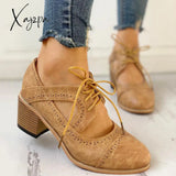 Xajzpa - Women’s Lace Up Vintage Oxfords Shoes Sandals