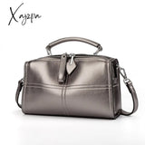 Xajzpa - Women's Luxury Designer Handbag Female Pu Leather Shoulder Bags Boston 2 Straps Sling Bags for Women
