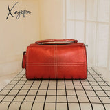 Xajzpa - Women’s Luxury Designer Handbag Female Pu Leather Shoulder Bags Boston 2 Straps Sling