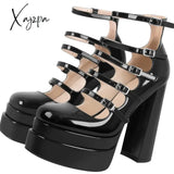 Xajzpa - Women’s New Spring And Autumn Casual High Heels Sexy Thick Sole Mary Jane Shoes Black