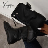 Xajzpa - Women’s Open Toe Ankle Boots Fashion Flat Booties Zip Up