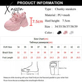 Xajzpa - Women’s Pink Chunky Sneakers Breathable Platform Sports Shoes Woman Lace Up Thick Sole