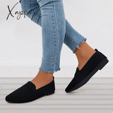 Xajzpa - Women’s Pointed Toe Soft Knit Slip On Flats Breathable Loafers Shoes