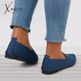 Xajzpa - Women’s Pointed Toe Soft Knit Slip On Flats Breathable Loafers Shoes