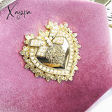 Xajzpa - Women’s Retro Fashion Velvet Texture One Shoulder Messenger Bag Exquisite Love Buckle