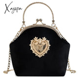 Xajzpa - Women’s Retro Fashion Velvet Texture One Shoulder Messenger Bag Exquisite Love Buckle