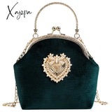 Xajzpa - Women’s Retro Fashion Velvet Texture One Shoulder Messenger Bag Exquisite Love Buckle