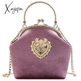 Xajzpa - Women’s Retro Fashion Velvet Texture One Shoulder Messenger Bag Exquisite Love Buckle