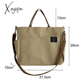 Xajzpa - Women’s Retro Large Size Bags Cotton Canvas Shoulder Bag Fashion Crossbody Handbag