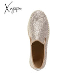 Xajzpa - Women’s Rhinestone Sneakers Flatform Loafers Glitter Slip-On Walking Imily Bela